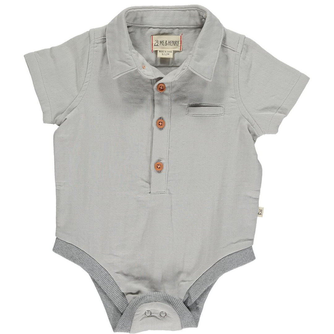 Emerson Grey Woven Onesie