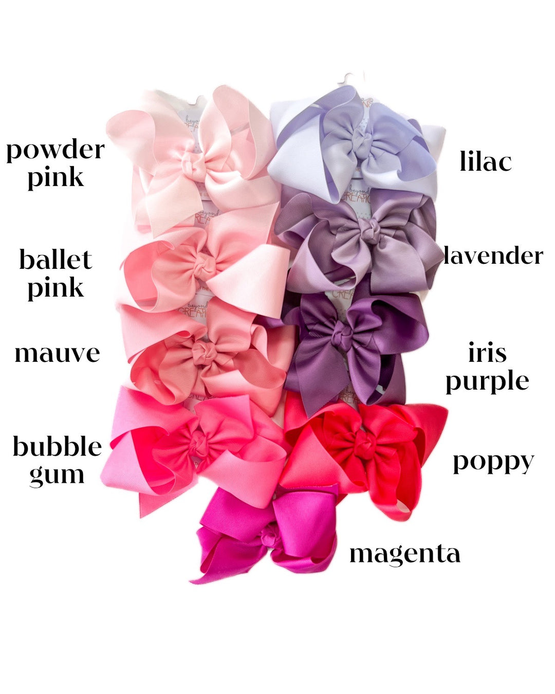 6.5" Bows- Pinks/ Purples
