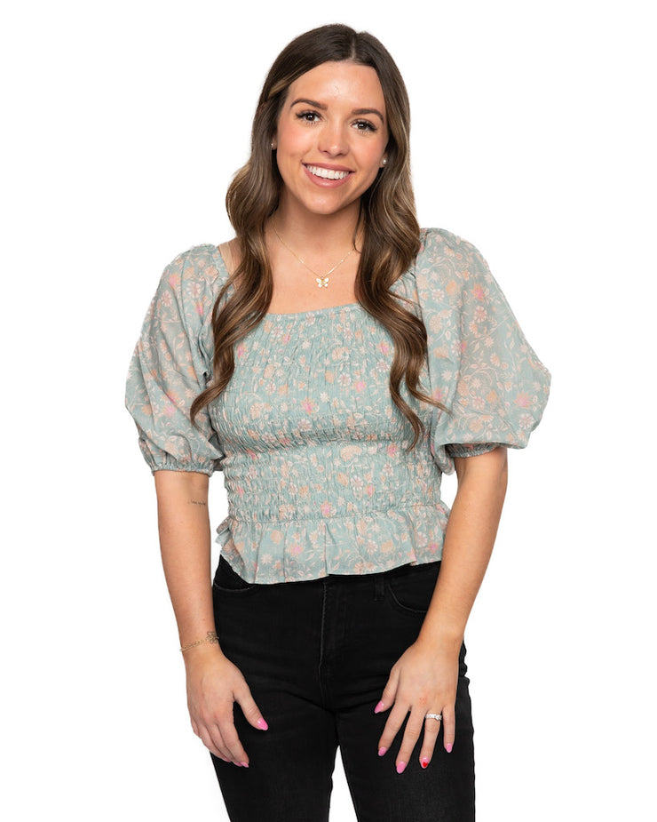 Finding You Floral Smocked Top