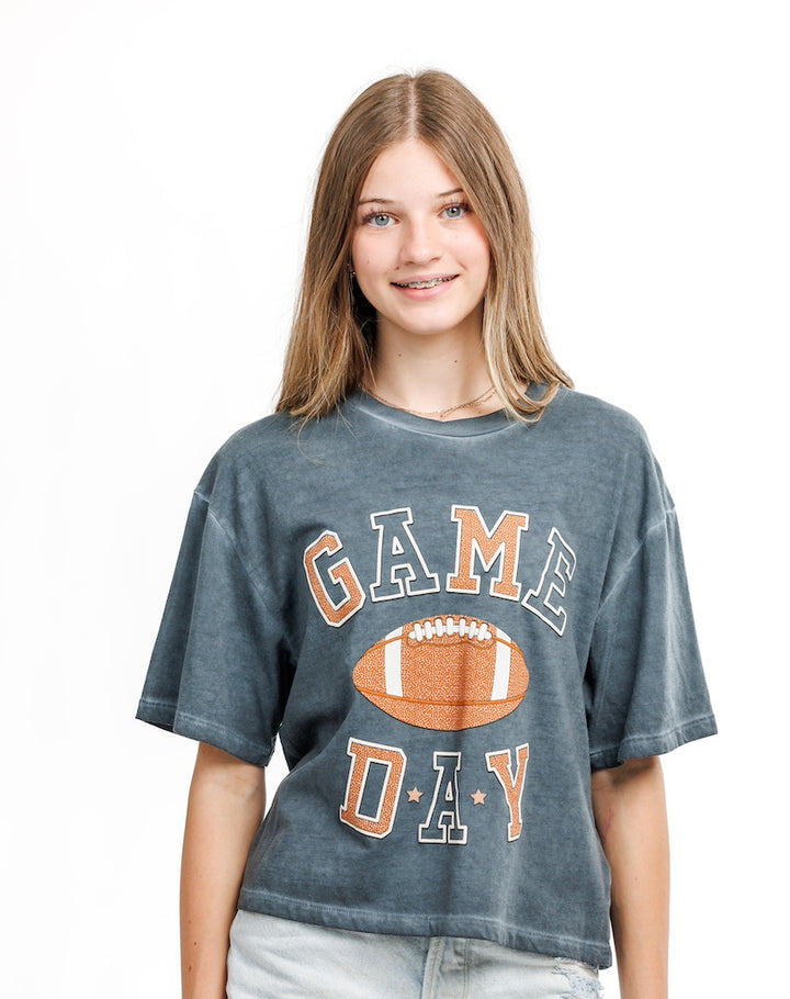 Game Day Puff Stitched Crop Tee