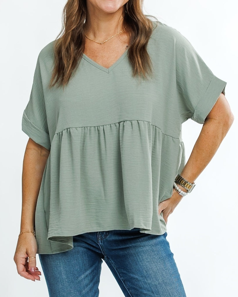 Staple Sage Woven Blouse