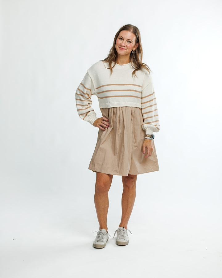 Cool Weather Striped Combo Dress