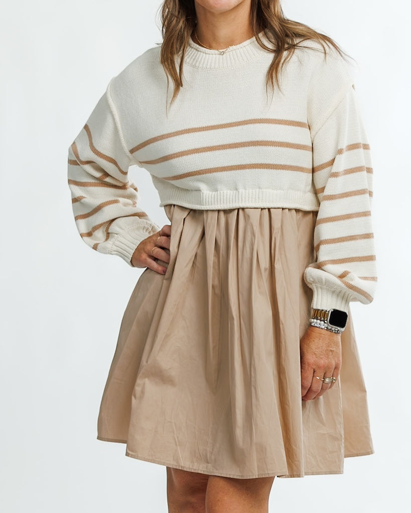 Cool Weather Striped Combo Dress