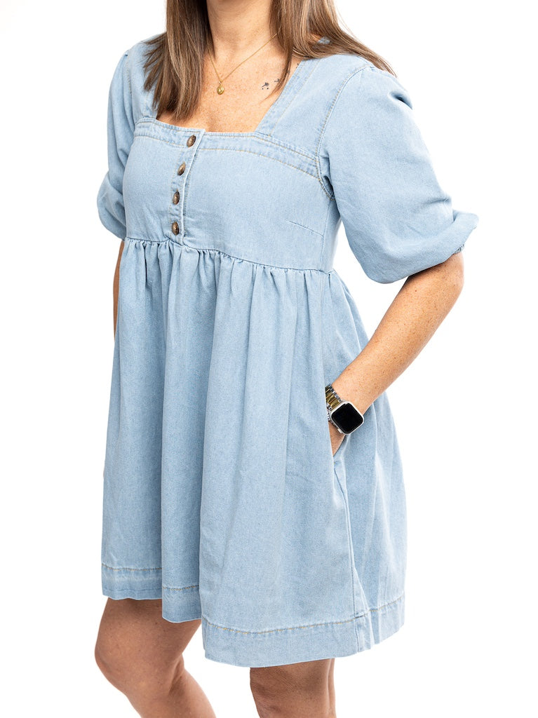 Mindless Wandering Denim Dress