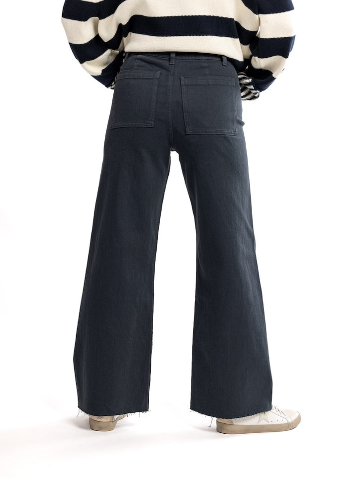 Faded Navy Wide Leg Pants