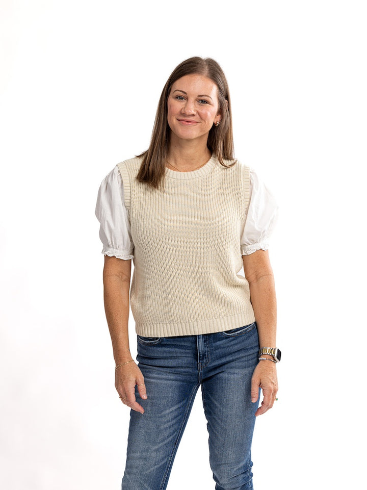 Genuine Interest Sweater Contrast Top