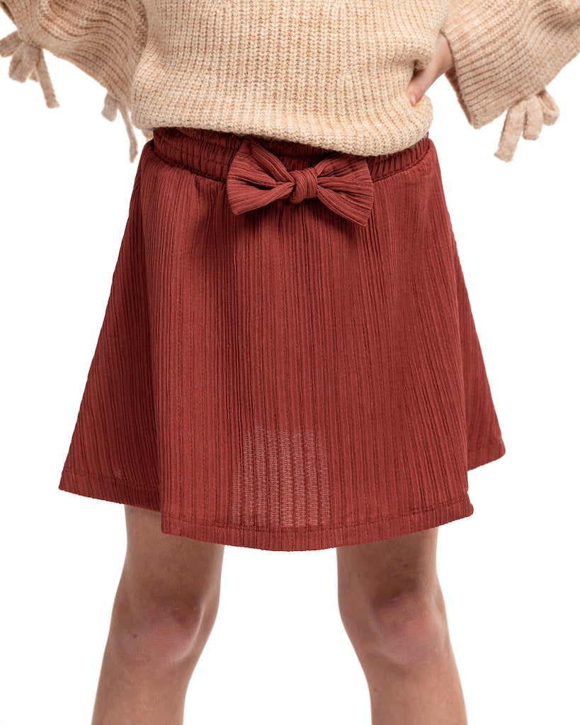 Emmy Ribbed Bow Front Skort