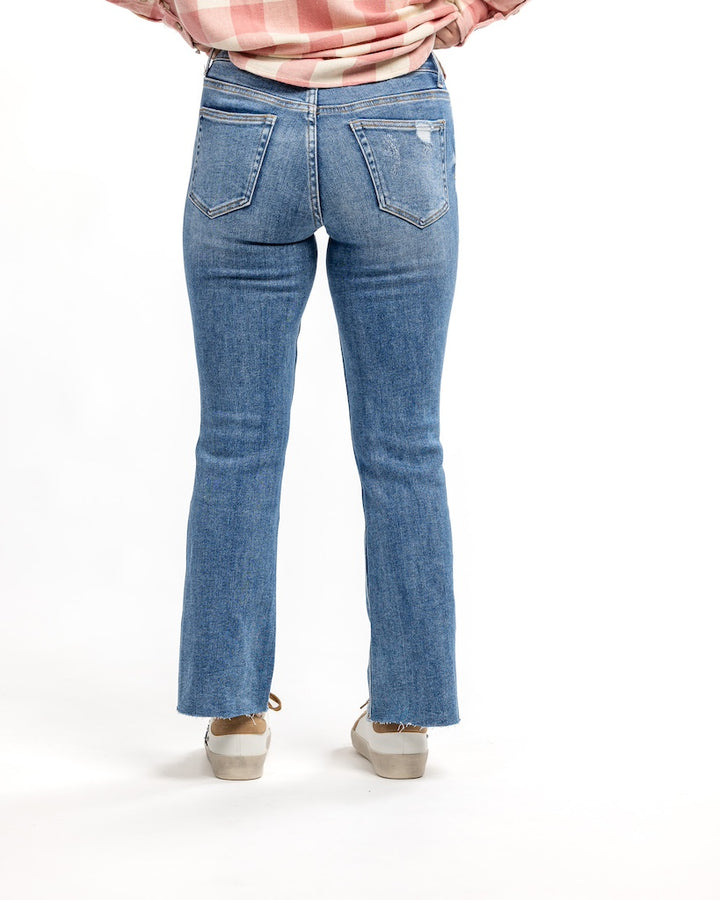 Straight Forward Mid Rise Ankle Flare Jeans