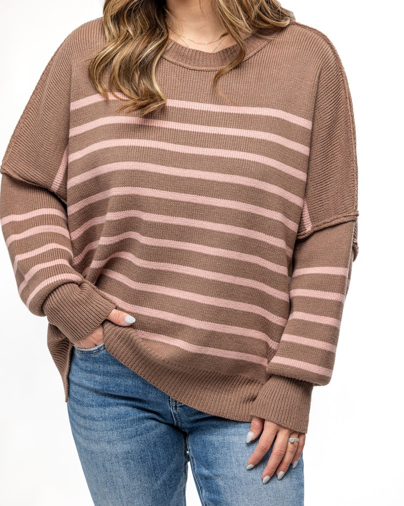 Mari Mocha Striped Sweater