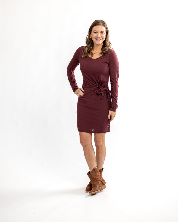 Feeling Like Fall Front Tie Dress