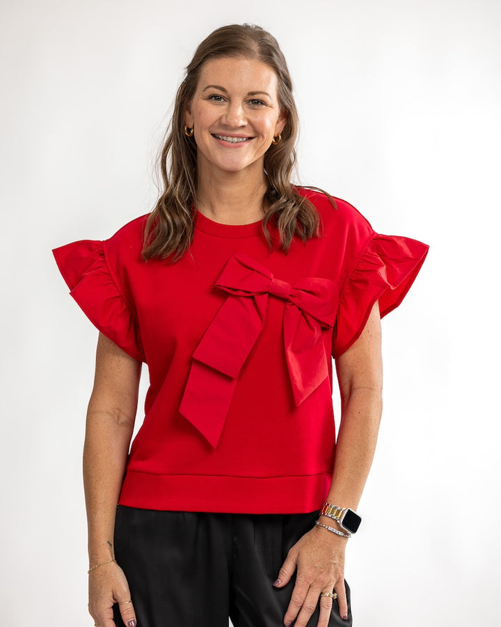 Holly Red Bow Top