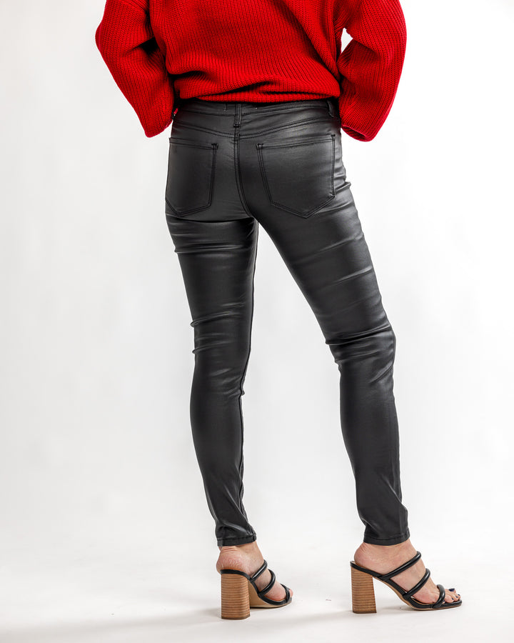 Moonlit Coated Mid Rise Skinny Jeans