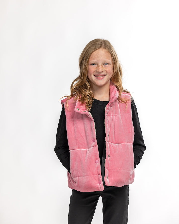 Parker Velvet Pink Puffer Vest