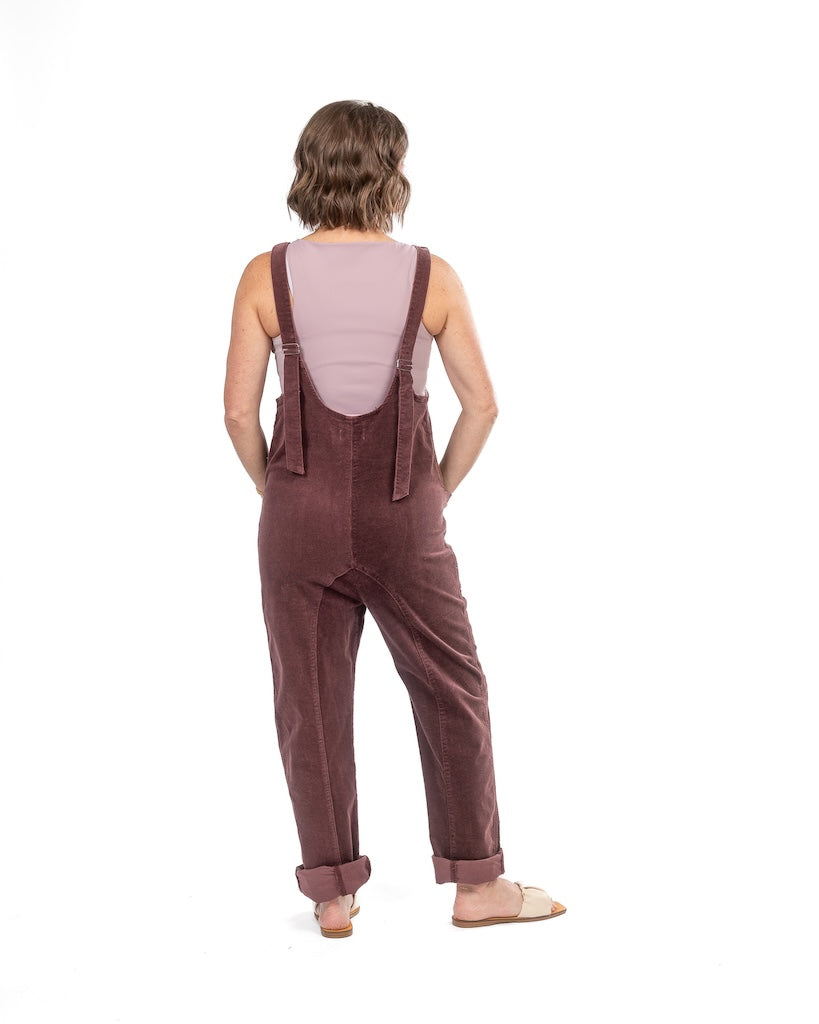 Plum Corduroy Overall Jumpsuit