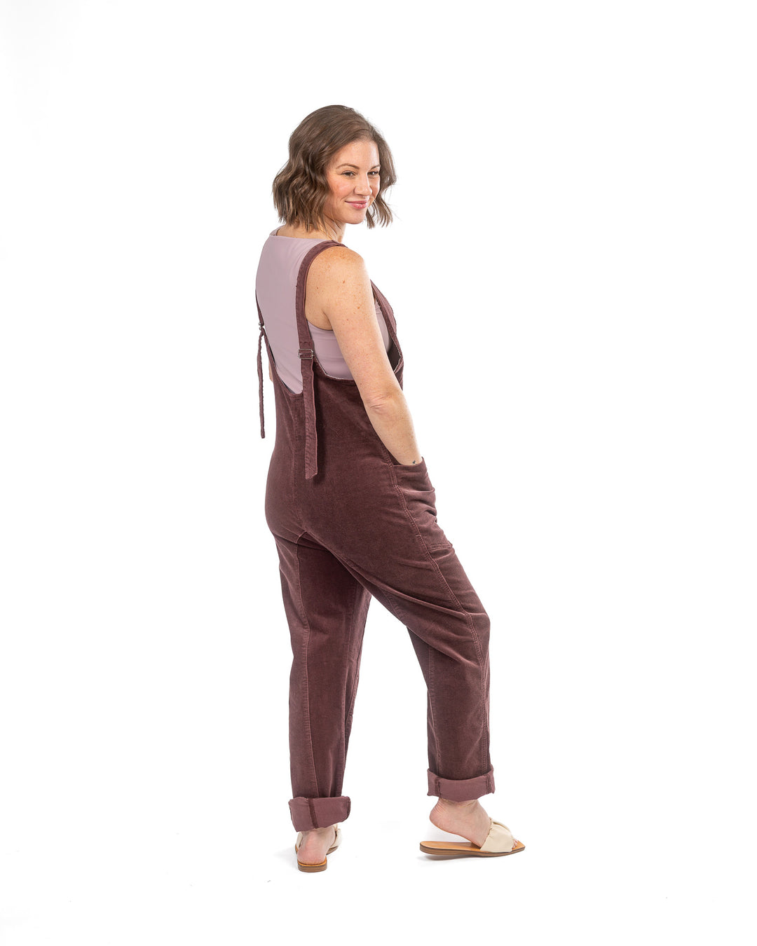 Plum Corduroy Overall Jumpsuit