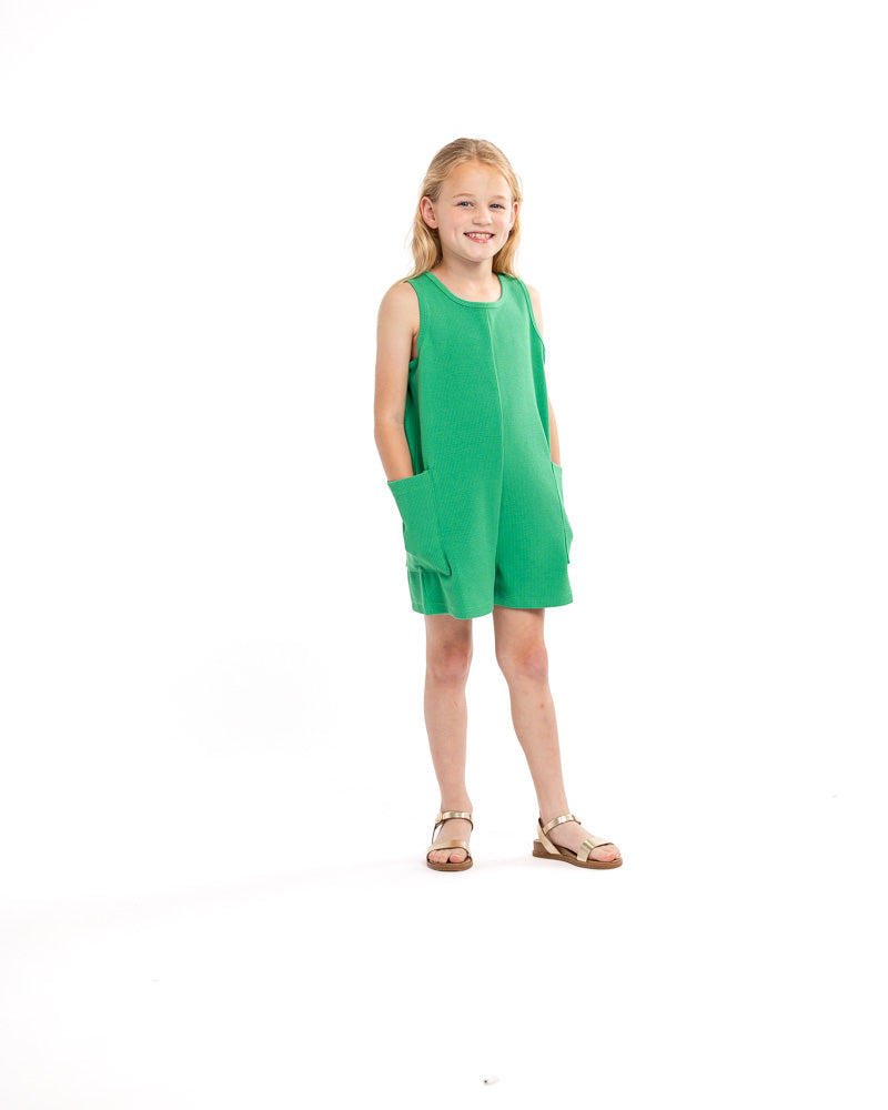 Kelly Green Ribbed Romper