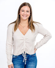 Cozied Up Front Tie Sweater