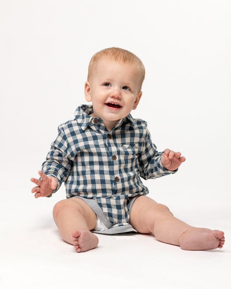 Jed Check Collared Onesie