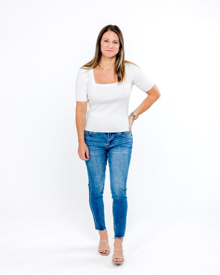 Essential Square Neck Sweater Top