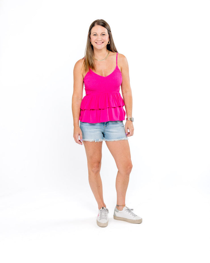 See You In Pink Smocked Tank Top