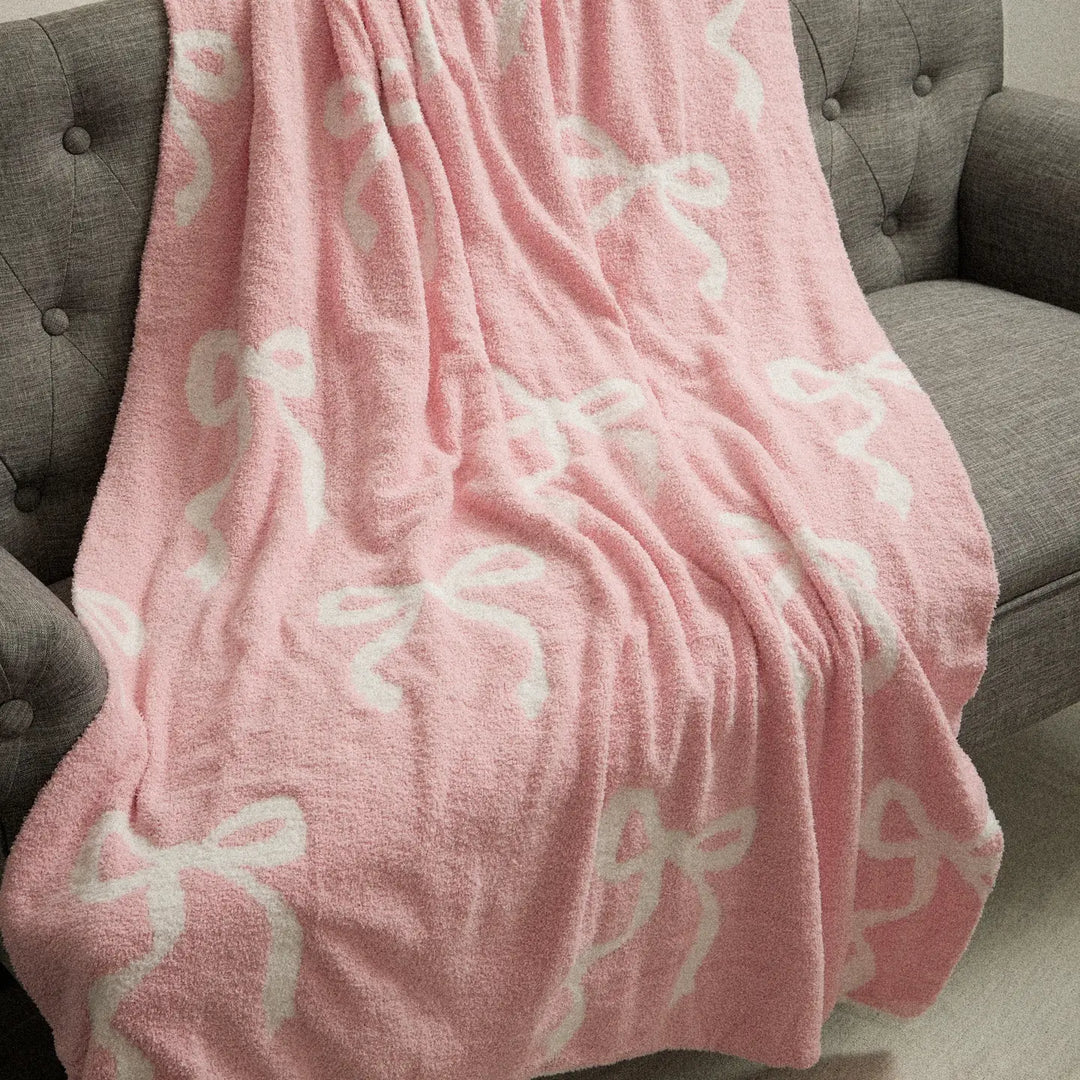 Bow Print Reversible Blanket