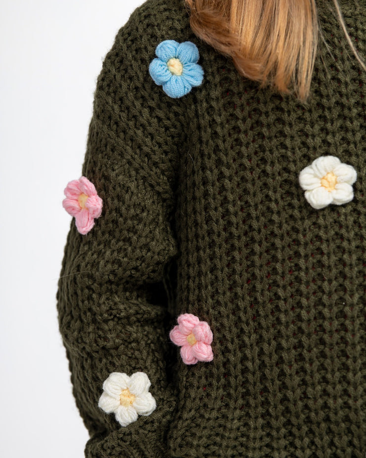 Fool For Flowers Crochet Sweater