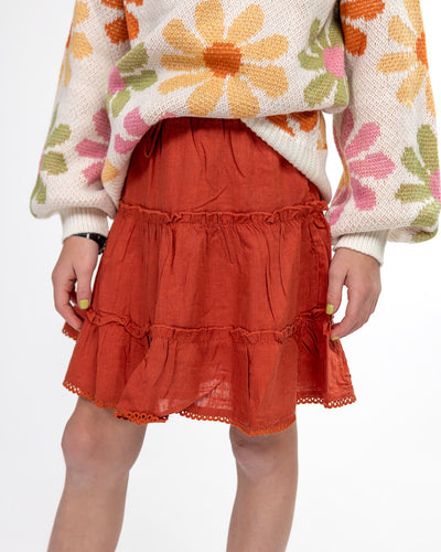 Pumpkin Orange Ruffle Skirt