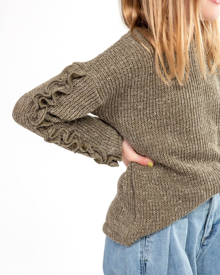 Autumn Season Ruffle Sleeve Sweater