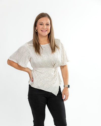 Sights Set Straight Spotted Blouse