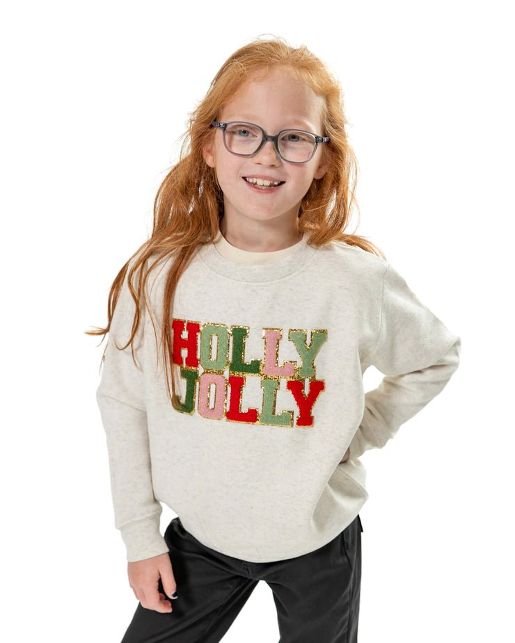 Girls Holly Jolly Patch Sweatshirt