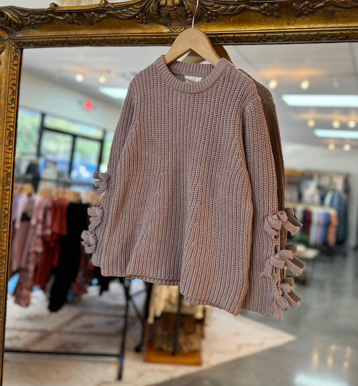 Lavender Bow Knit Sweater