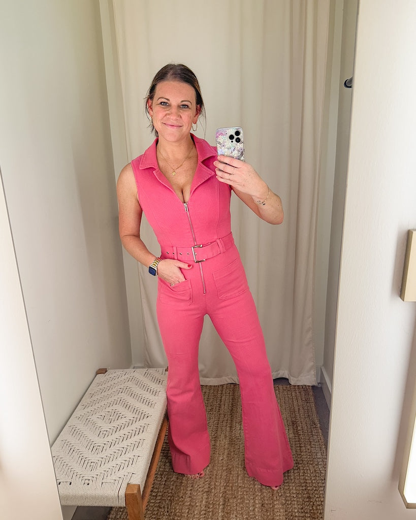 Rouge Cowgirl Bell Bottom Jumpsuit