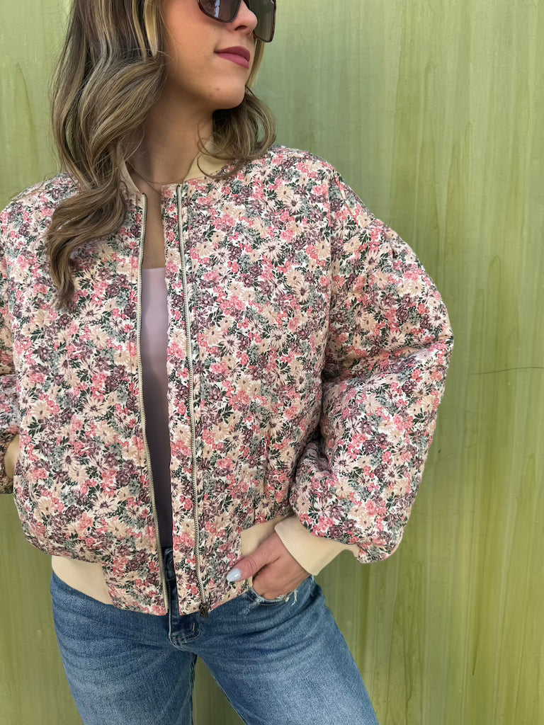 Azalea Floral Puffer Jacket