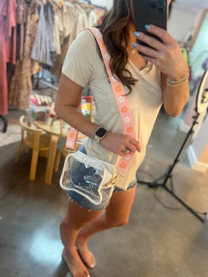 Summer Florals Clear Crossbody Bag