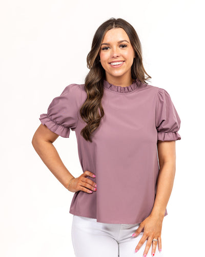Draw You In Ruffle Sleeve Blouse