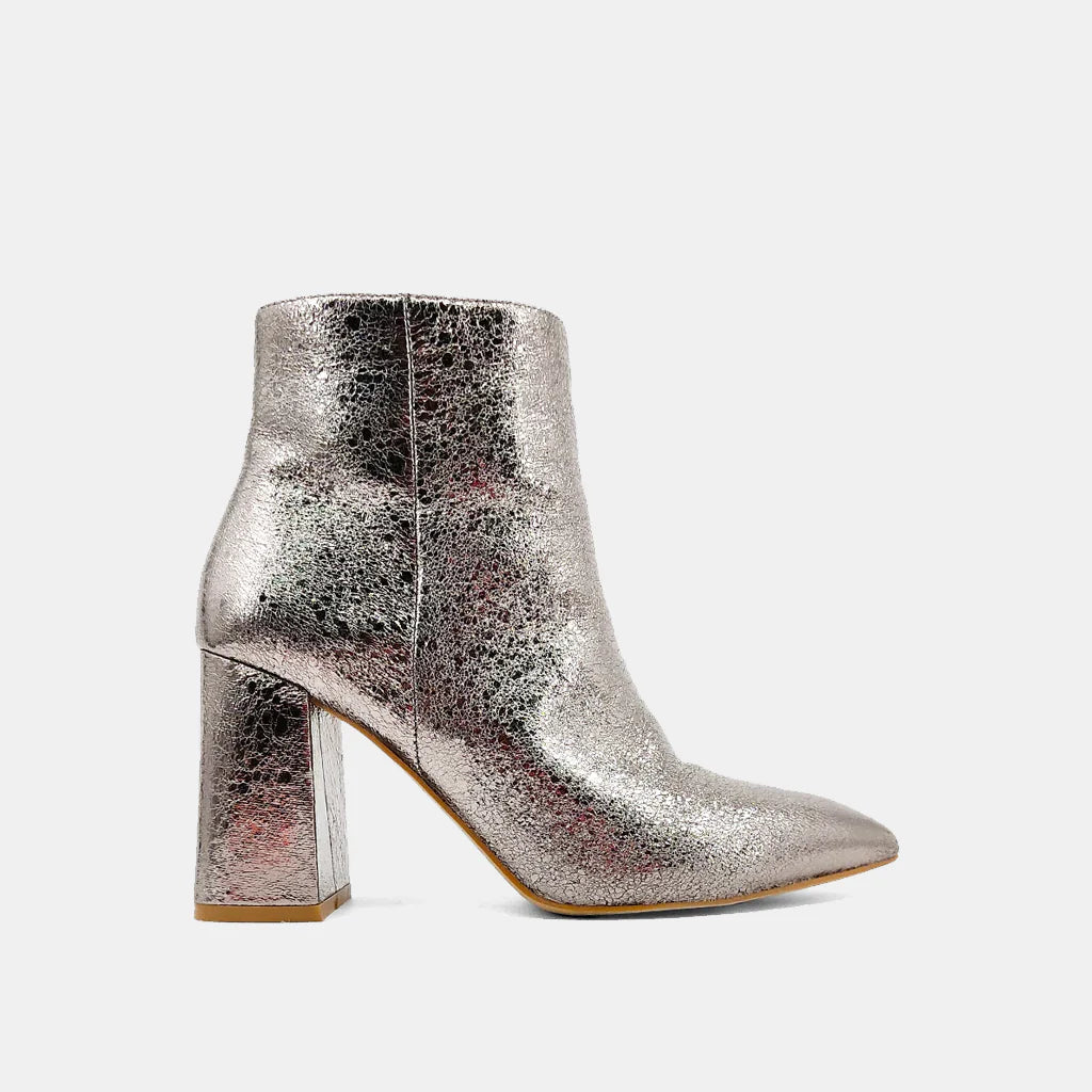 pewter metallic booties