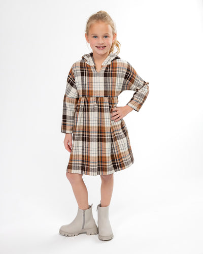 Ellory Plaid Flannel Hooded Dress