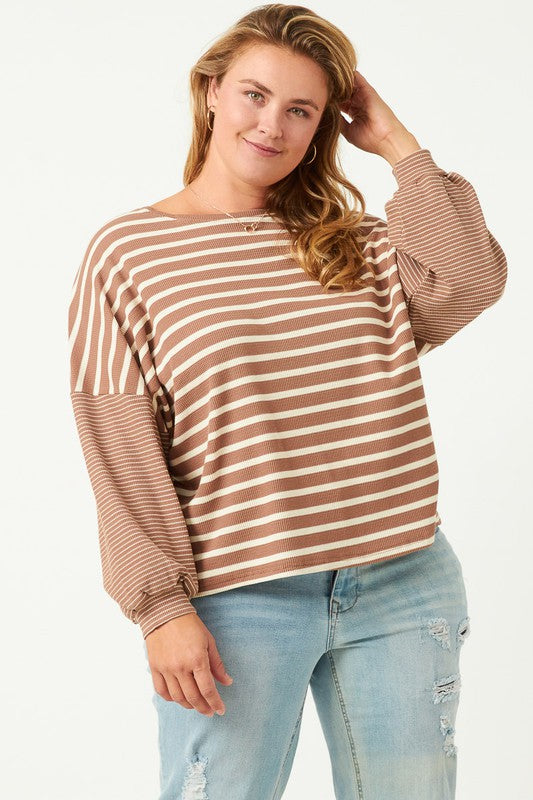 All The Comfort Striped Top - Plus