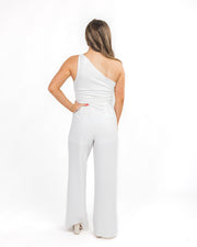 Going Out In White One Shoulder Jumpsuit