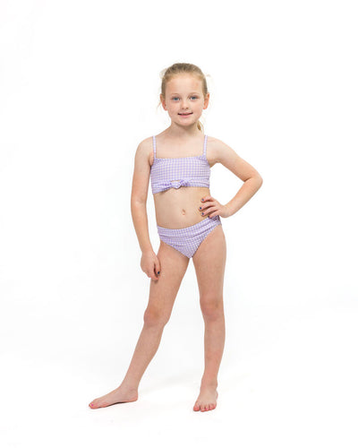 Lilac Gingham Two Piece Swimsuit
