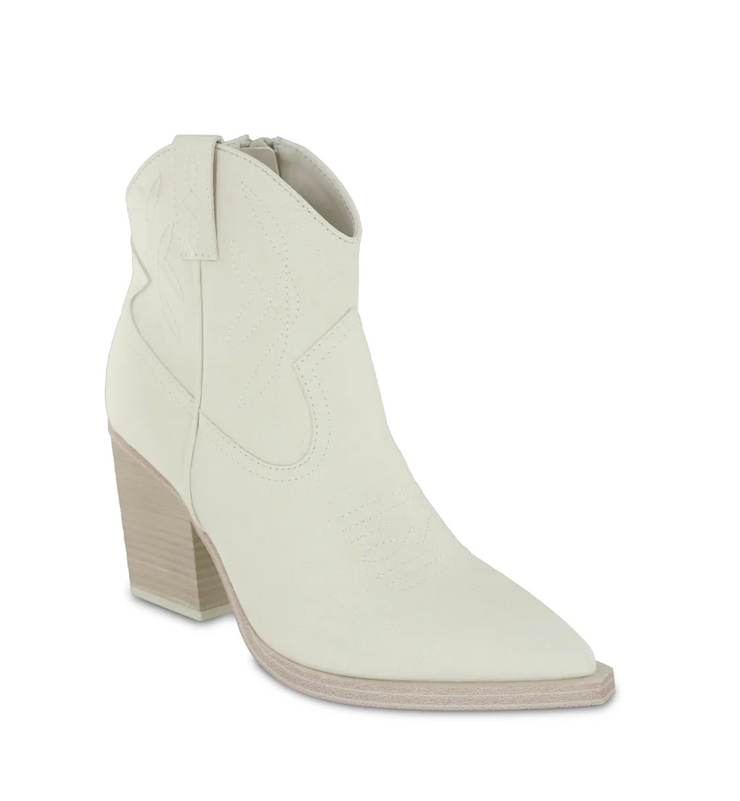 Bone Leather Western Booties