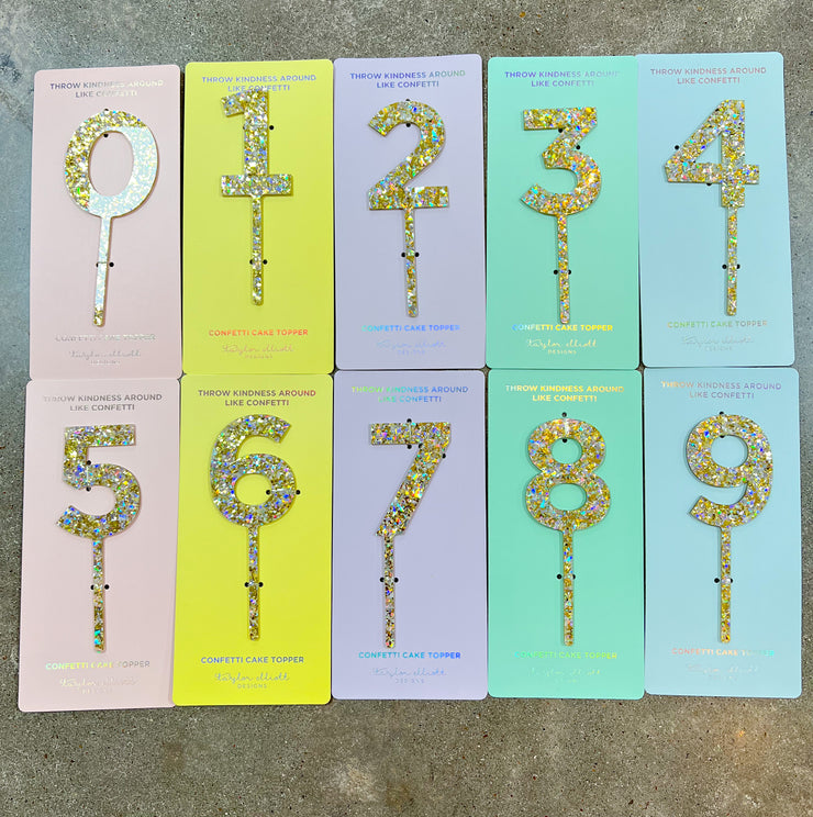 Confetti Cake Topper #'s